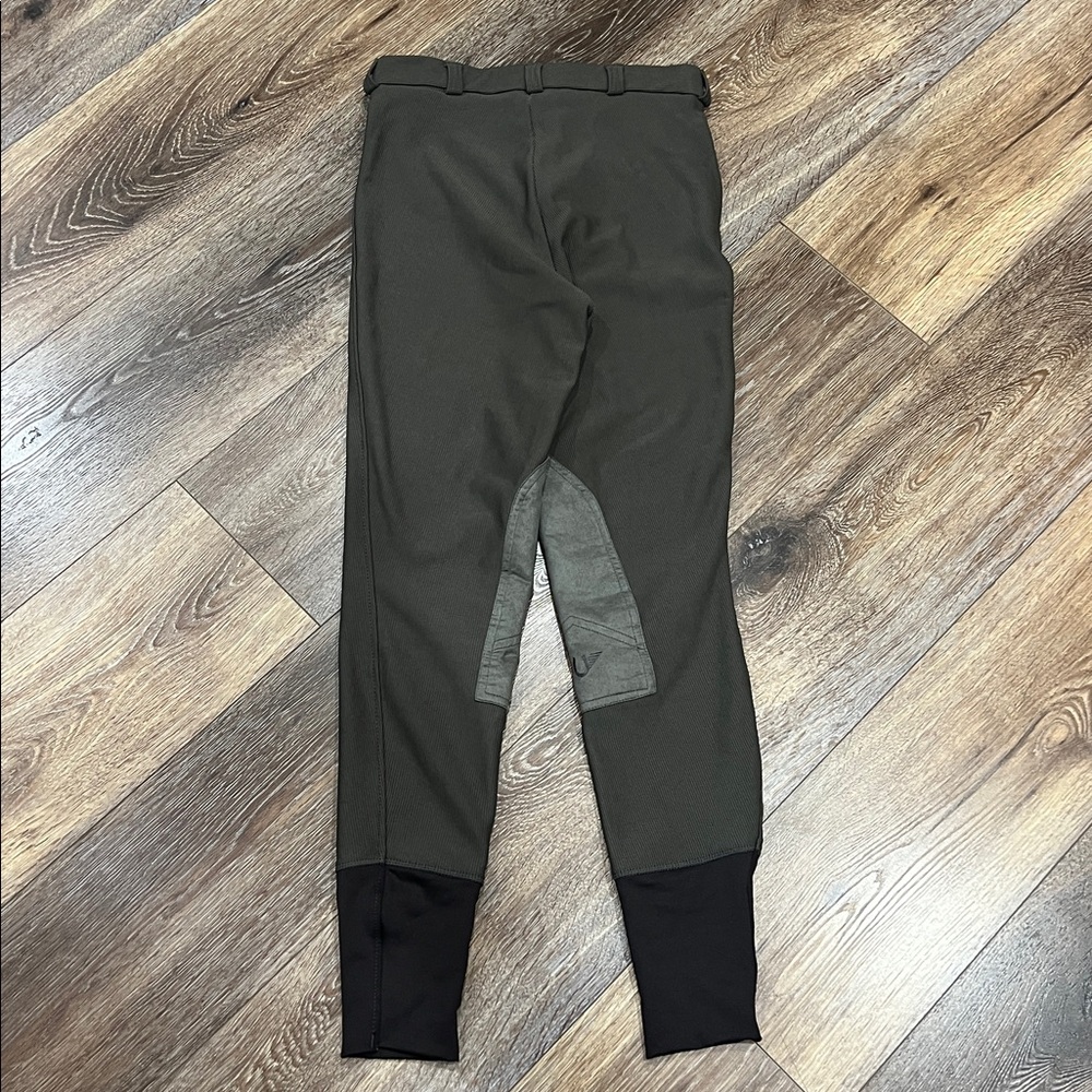 Gutos Equestrian Horse Riding Breeches Ribb Knee Patch Pants In Dark Grey 🐴 - Picture 2 of 6